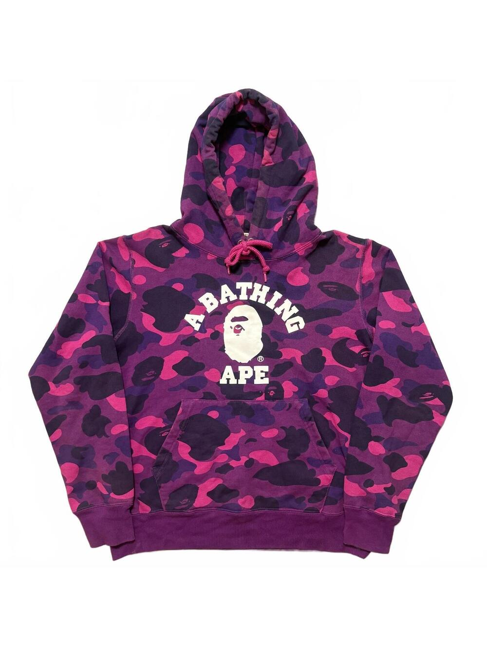 BAPE A Bathing Ape Purple Camo Pullover Hoodie Men's M Streetwear Designer